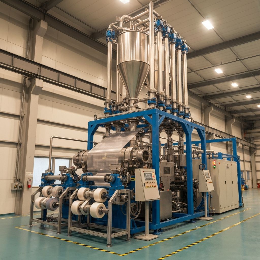 5-layer POD blown film extrusion line with film bubble tower and automatic winding